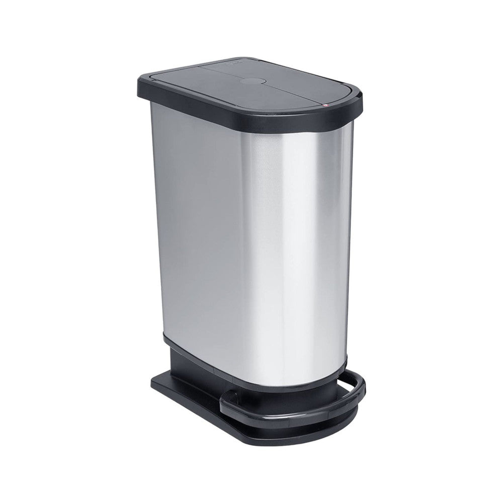 Pattumiera paso duo lt.2x25 silver/nero rotho