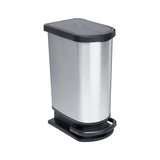 Pattumiera paso duo lt.2x25 silver/nero rotho