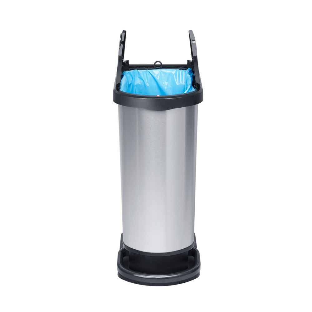 Pattumiera paso duo lt.2x25 silver/nero rotho