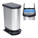 Pattumiera paso duo lt.2x25 silver/nero rotho
