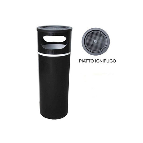 POSACENERE CIGAR SUPER CON PIATTO IGNIFUGO Ø CM.25 H.70 NERO