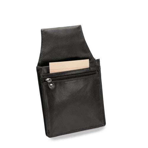 Fodero nero sintetico con zip e tasca