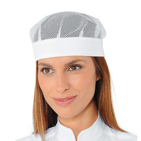 Cappello bob unisex bianco con rete