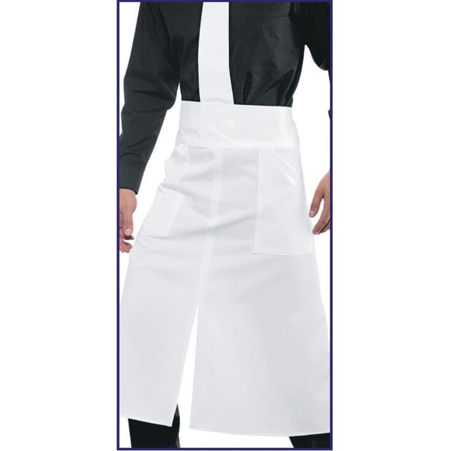 Grembiule versailles bianco con spacco