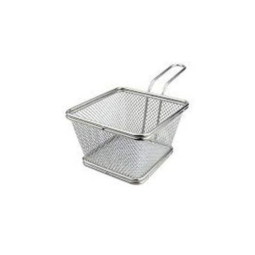 Mini cestino fritture inox quadro cm.12x12 h.7