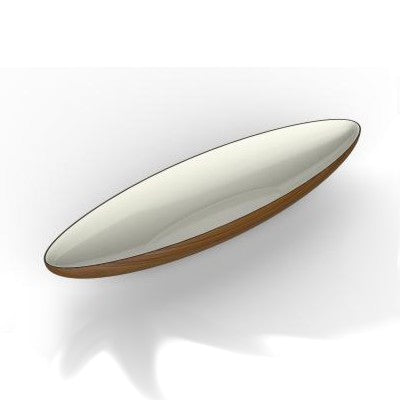 Ciotola plastica barchetta mogano/crema 41x11