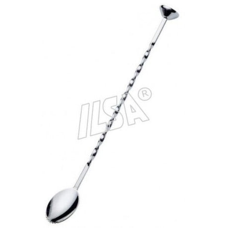 Cucchiaio inox agitatore cm.28 barman torciglione dentato