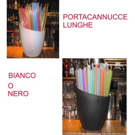 Portacannucce lunghe pp ø cm.19,5 h.23,5 nero/bianco