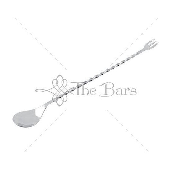 Cucchiaio inox agitatore cm.30 barman con forchettina