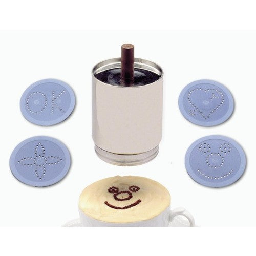 Decorspargi cacao inox con 4 mascherine in plastica