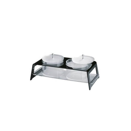 Portagranelle con 2 barattoli plexiglass mm.4 trasparente/nero