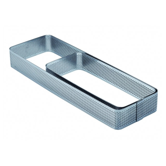 Fascia inox microforata rettangolare cm.8x19 h.3,5 pavoni