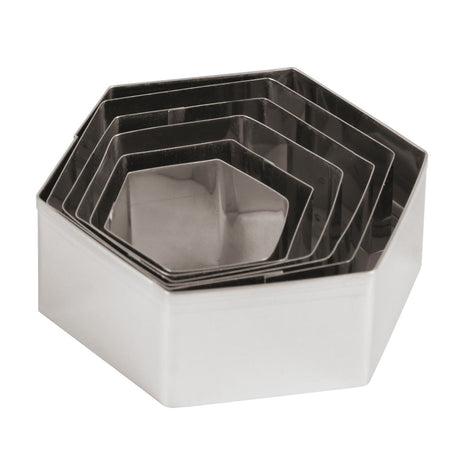 Set tagliapasta inox esagono da cm.4,5x4 a cm.9,5x9 set 6 pezzi