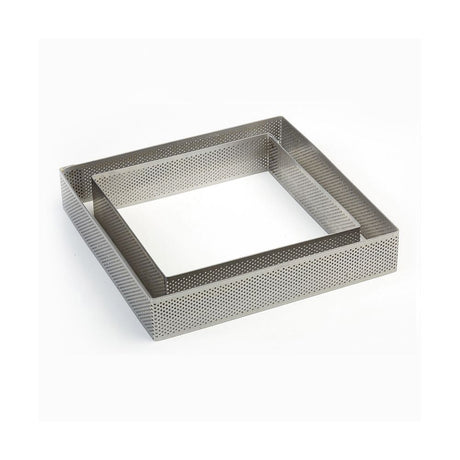 Fascia inox microforata quadrata cm.15x15 h.3,5 pavoni