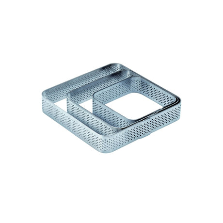 Fascia inox microforata quadra bordi arrotondati cm.15x15 h.3,5 pavoni