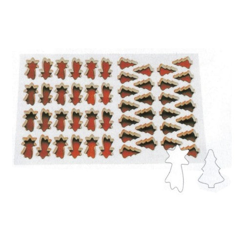 Placca pastafrolla 50 impronte stella e albero su teglia 57,5x39