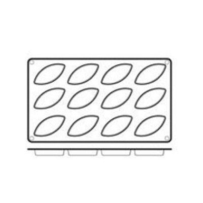 Stampo silicone barchette ø cm.7,2x3 h.1,5 12 impronte