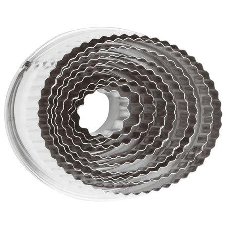 Set tagliapasta inox anello ovale festonato 9 pezzi