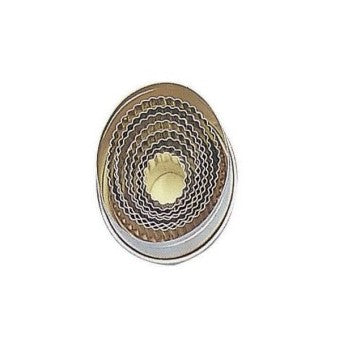 SET TAGLIAPASTA INOX ANELLO OVALE FESTONATO 9 PEZZI