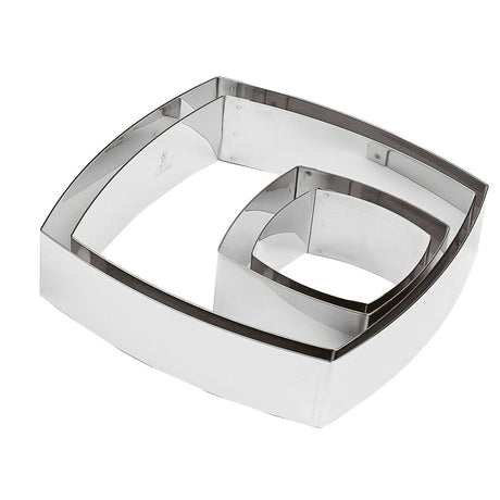 Fascia inox quadrata cm.10x10 h.4.5 bombata