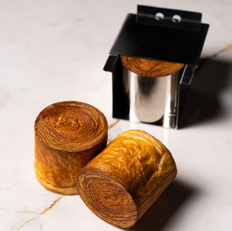 Stampo inox croissant geometrico cilindrico ø cm.6,5 h.6