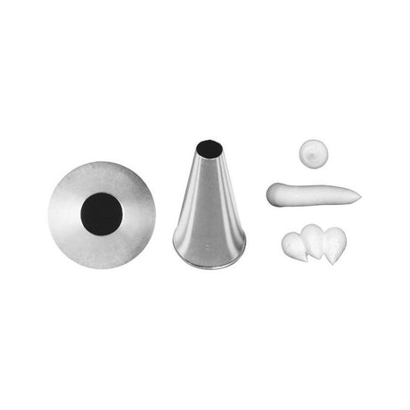 Bocchetta foro tondo inox base cm.1,8 pz.12 da 0,6 a 7,6