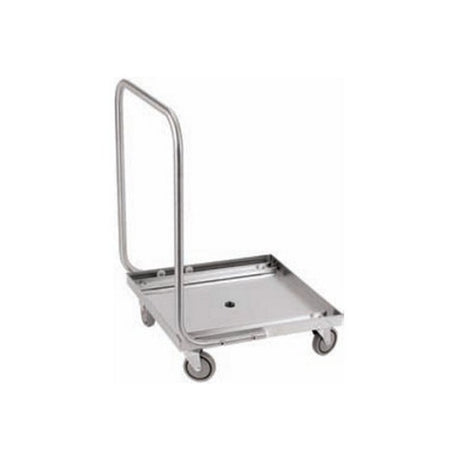 Carrello cesti lavastoviglie 50x50 in acciaio inox con ruote e rialzo