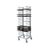 Carrello inox portateglie cm.60x40 con pioli 20 teglie
