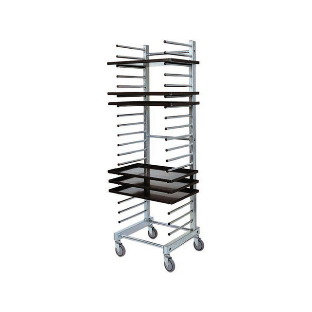 Carrello inox portateglie cm.60x40 con pioli 20 teglie
