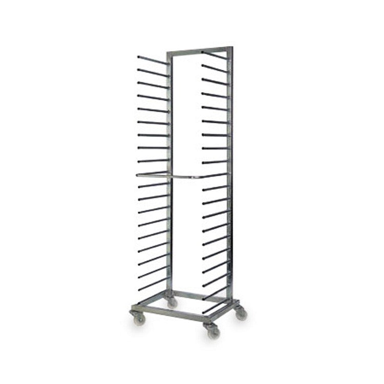 Carrello inox portateglie cm.60x40 con pioli 40 teglie