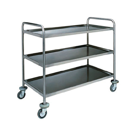 Carrello inox 3 piani cm.80x50 h.85 portata kg.100