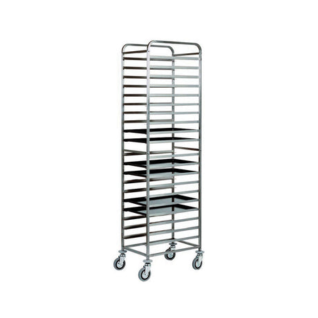 Carrello inox portateglie cm.60x40 capacita' 20 teglie