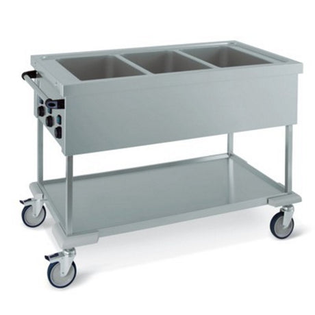 Carrello inox bagnomaria 2 gn.1/1 indipendenti 600w
