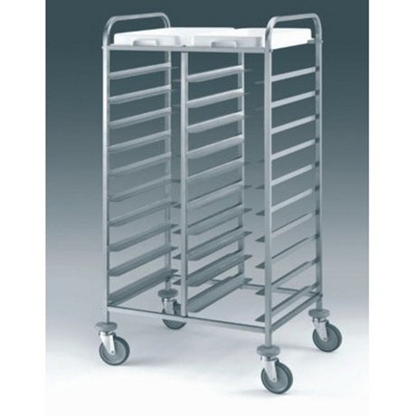 Carrello inox portavassoi cm.53x37 euronorm 10 vassoi