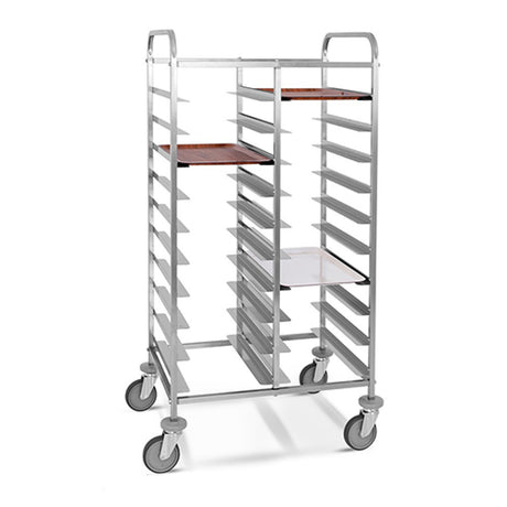 Carrello inox portavassoi cm.53x37 euronorm 20 vassoi
