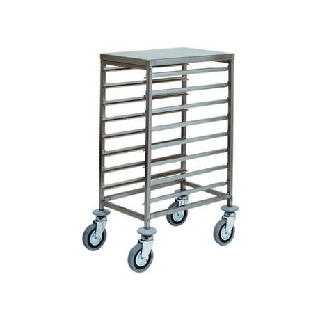 Carrello inox portateglie cm.53x32,5 gastronorm 8 teglie