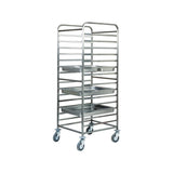 Carrello inox portateglie cm.65x53 gastronorm 2/1 14 teglie