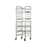 Carrello inox portateglie cm.65x53 gastronorm 2/1 14 teglie