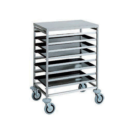 Carrello inox portateglie cm.60x40 capacita' 8 teglie