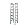 Carrello inox portavassoi cm.53x32,5 10 vassoi