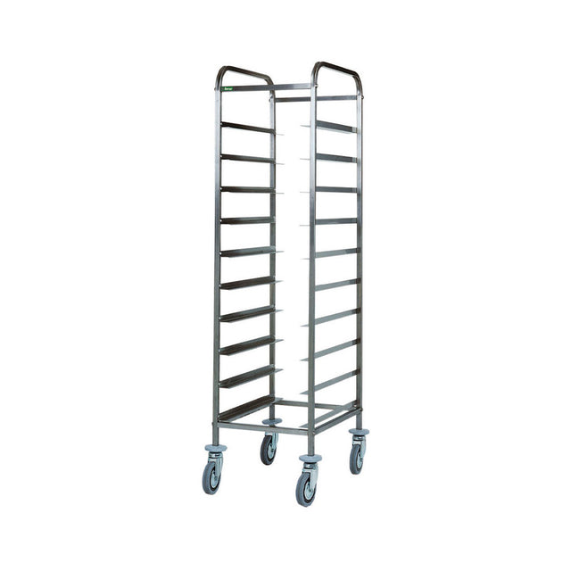 Carrello inox portavassoi cm.53x32,5 10 vassoi
