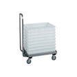 Carrello inox porta cassette per impasti pizza cm.60x40 con manico