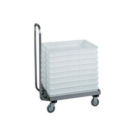 Carrello inox porta cassette per impasti pizza cm.60x40 con manico