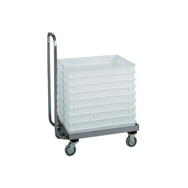 Carrello inox porta cassette per impasti pizza cm.60x40 con manico