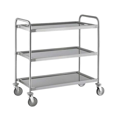 Carrello inox 3 piani con freno cm.80x50 h.93,5