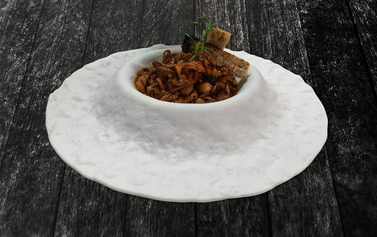PIATTO GOURMET VULCANO Ø CM.31 EFFETTO ROCCIA